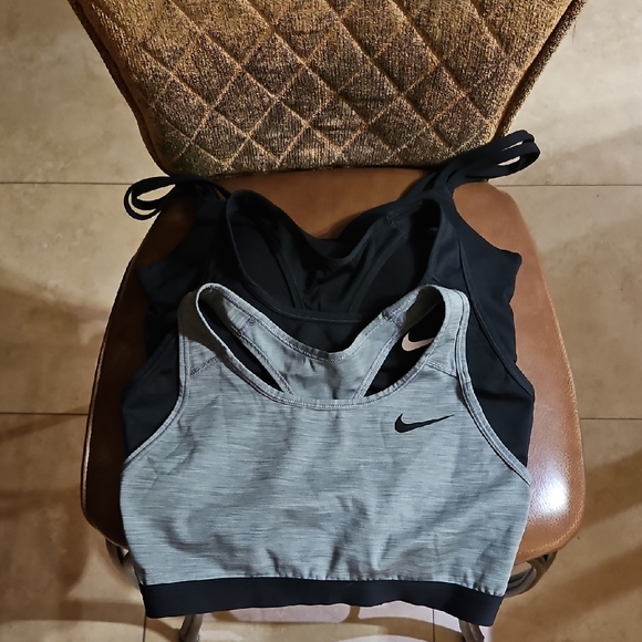 Nike Other - Lot Of 3 Nike Dri-Fit Swoosh Logo Wirefree Sports Bras Black Gray
